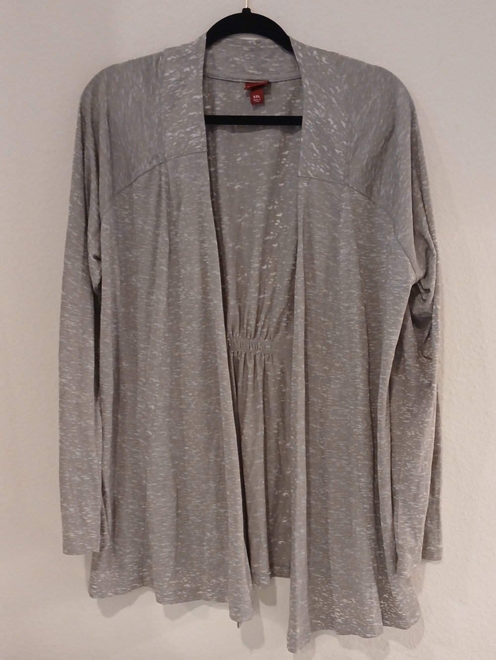 Merona Heather Gray Open-Front Drape Cardigan